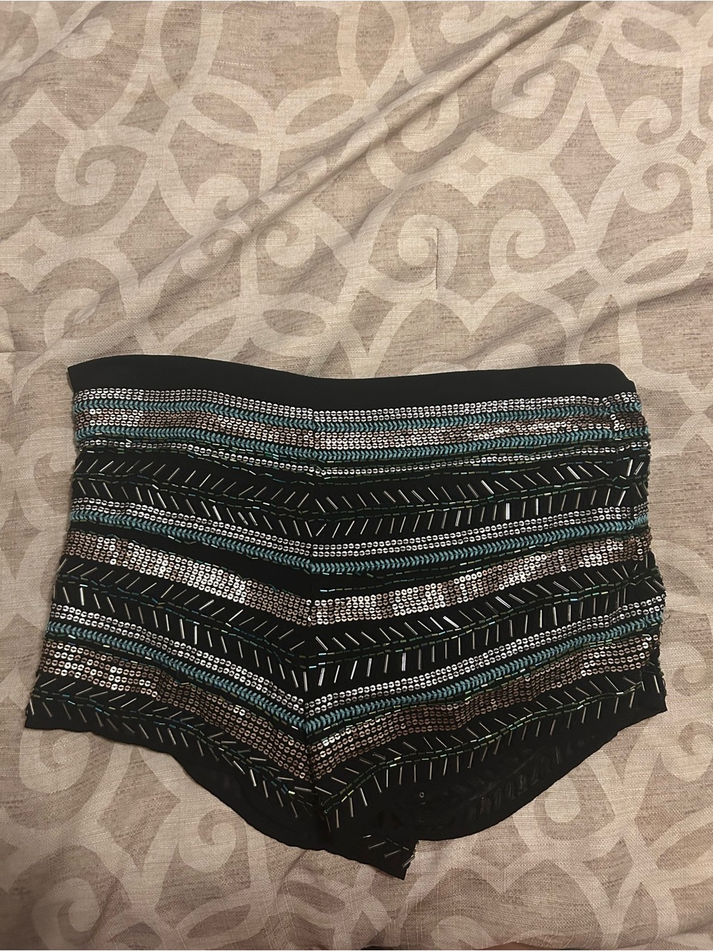 Forever 21 Black Shorts with Turquoise and Silver Beading - Picture 5 of 5